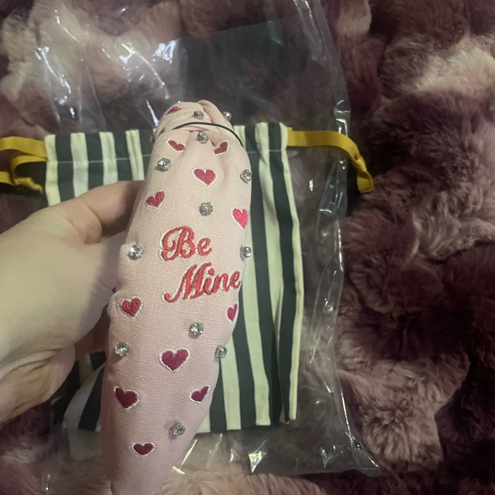 💖 Lele Sadoughi petal Pink Heart Embroidered Knotted Headband Valentine’s Day - Picture 6 of 6